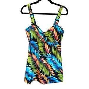 Islander Tropical Print One-Piece Swimsuit Size 12